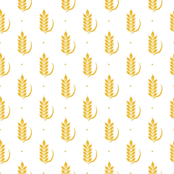 Vector Seamless Ears Wheat Pattern Whole Grain Organic Bakery Package — 스톡 벡터