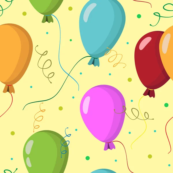 Patrón Sin Costuras Con Globos Colores Sobre Fondo Beige Para — Vector de stock