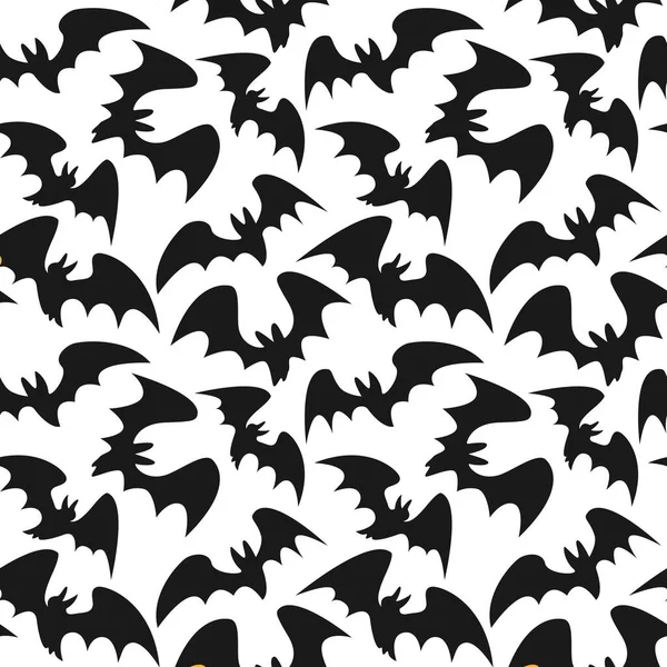 Бесшовный Рисунок Хэллоуина Силуэтами Летучих Мышей Поздравительной Открытки Подарочной Коробки — стоковый вектор