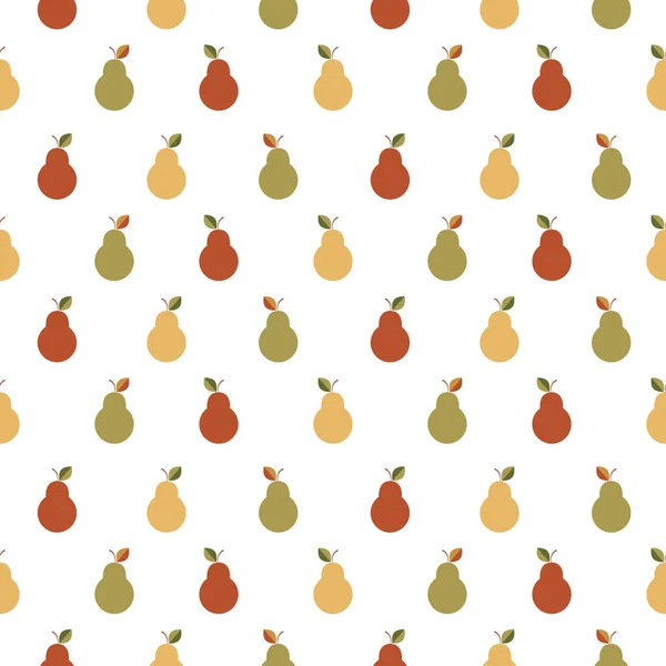 Vector Seamless Pattern Colorful Pears Fruit Background Package Tablecloth Fabric — Stock Vector