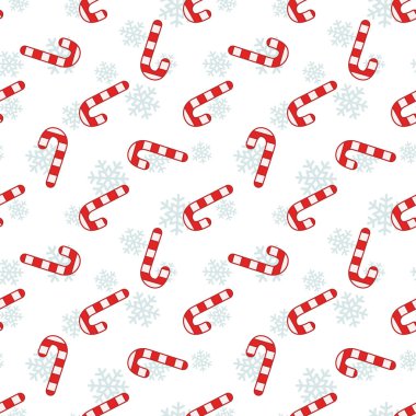  Beyaz arka planda Noel şekerleri olan kusursuz bir model. Tebrik kartı, hediye kutusu, paket, kumaş, ambalaj kağıdı, duvar kağıdı, web tasarımı için tatil tasarımı.