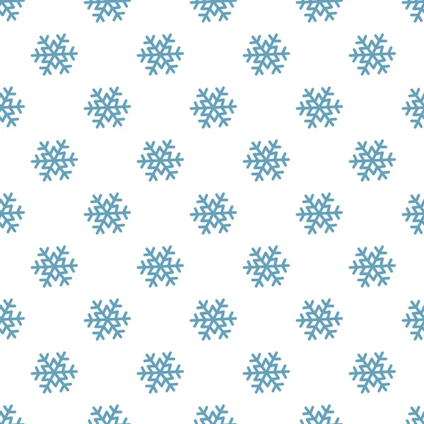 Vector Seamless Pattern Simple Snowflakes White Background Winter Design Greeting — Stock Vector