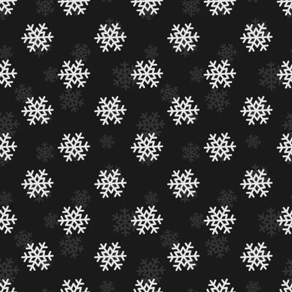 Patrón Sin Costuras Vectorial Con Copos Nieve Simples Sobre Fondo — Vector de stock