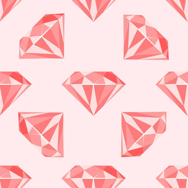 Patrón Sin Costura Vectorial Con Piedras Preciosas Color Rosa Diseño — Vector de stock