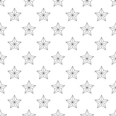  Şirin yıldızlı vektörsüz desen; beyaz arkaplan; duvar kağıdı, ambalaj kağıdı, kumaş, tebrik kartı, web tasarımı için sevimli basit tasarım.