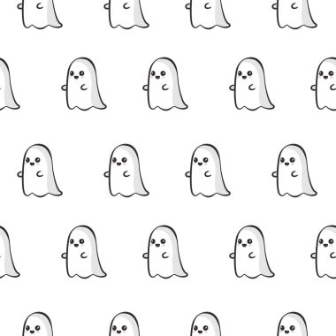  Şirin küçük hayaletleri olan kusursuz bir model. Tebrik kartı, hediye kutusu, kumaş ve web tasarımı için basit Cadılar Bayramı tasarımı.