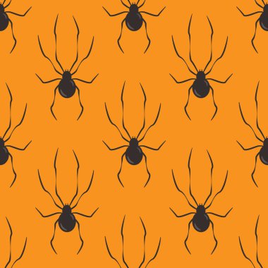  Turuncu arka planda örümceklerin olduğu kusursuz bir model..