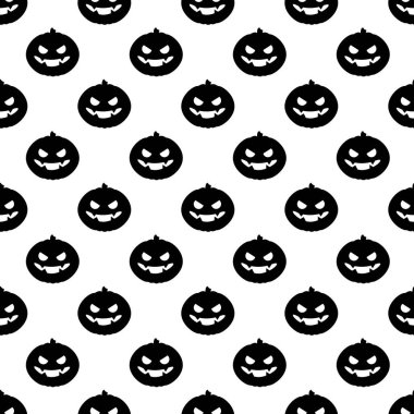  Korkunç balkabaklarıyla kusursuz Cadılar Bayramı şablonu. Kutlama kartı, hediye kutusu, duvar kağıdı, kumaş ve web tasarımı için basit bir Cadılar Bayramı tasarımı.