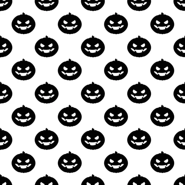 Vektornahtloses Halloween Muster Mit Gruseligen Kürbissen Einfaches Halloween Design Für — Stockvektor