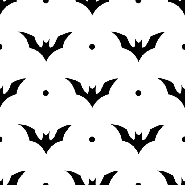 Padrão Halloween Sem Costura Vetorial Com Morcegos Design Halloween Simples — Vetor de Stock