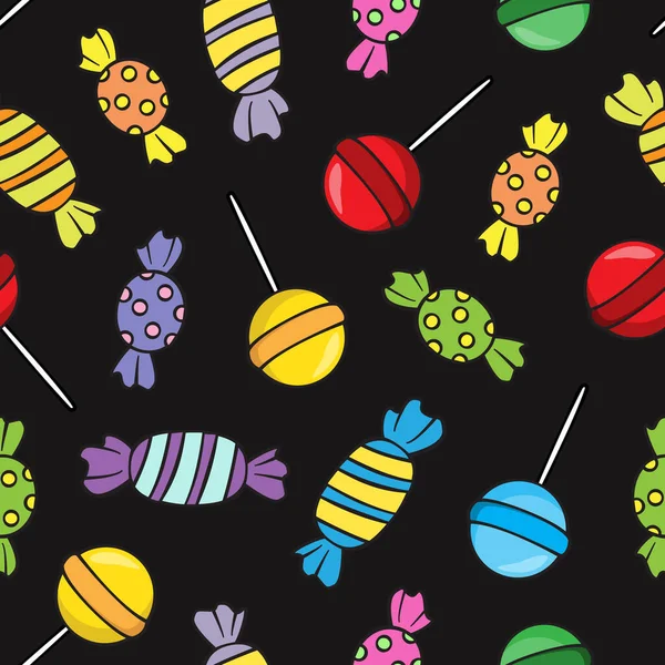 Modèle Sans Couture Avec Des Bonbons Colorés Illustration Vectorielle Conception — Image vectorielle