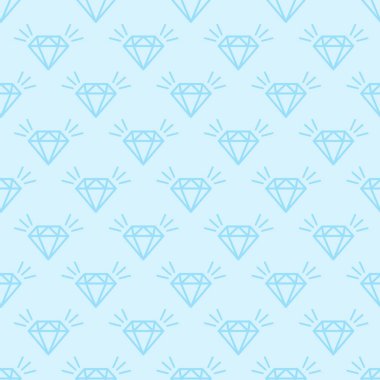 Mavi arka planda parlak mavi elmaslar olan kusursuz bir model. Kağıt, kumaş ve web tasarımı için mükemmel.