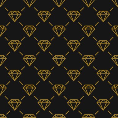 Siyah zemin üzerinde düz elmaslar olan kusursuz bir şablon. Kağıt, kumaş ve web tasarımı için mükemmel.