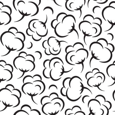 Pamuk çiçekleri pürüzsüz desen. Pamuk topları, pamuk ipliği vektör çizimi. Kağıt ya da kumaş sarmak için mükemmel.