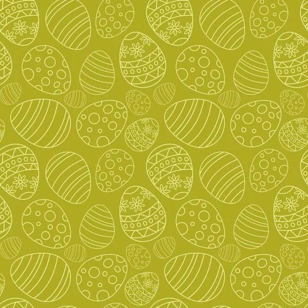 Einfaches Vektornahtloses Muster Mit Ziereiern Osterurlaub Gelber Hintergrund Für Geschenkpapier — Stockvektor