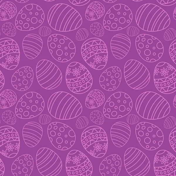 Einfaches Vektornahtloses Muster Mit Ziereiern Ostern Urlaub Lila Hintergrund Für — Stockvektor