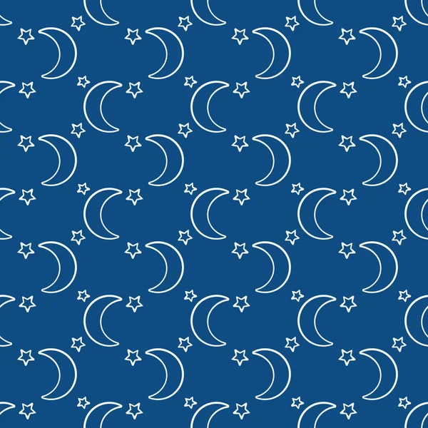 Klasik Mavi Renkte Yıldızlarla Vektörsüz Desen Kumaş Duvar Kağıdı Tekstil — Stok Vektör