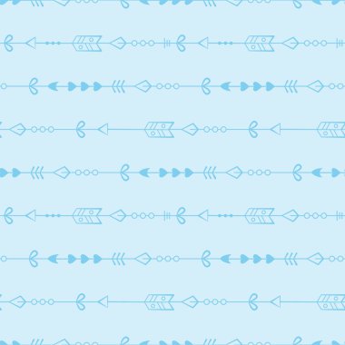 Çapraz mavi okları olan vektörsüz desen; kumaş, duvar kağıdı, tekstil, ambalaj kağıdı, web tasarımı için basit tasarım.