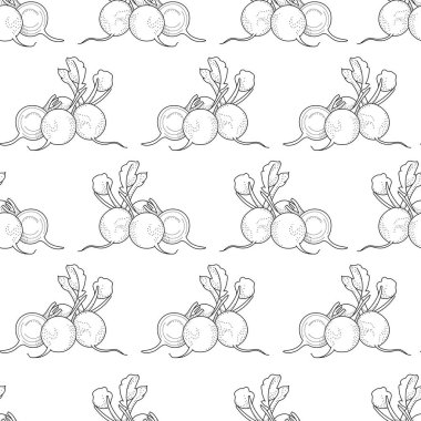  Karalama turplu vektörsüz desen; kumaş, duvar kağıdı, ambalaj, tekstil, web tasarımı için el çizimi turpu.