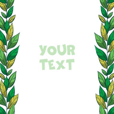 Vektör çiçek sınırları; tebrik kartları, davetiyeler, düğün kartları, posterler, afişler, web tasarımı için dikey yapraklar.