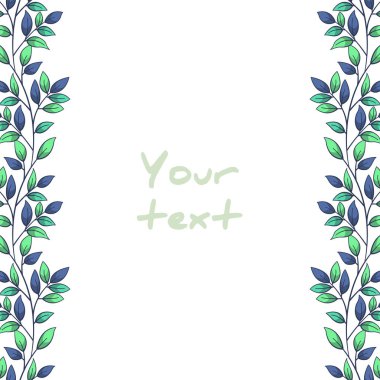 Kutlama kartları, davetiyeler, düğün kartları, posterler, afişler, web tasarımı için dikey çiçek sınırları.