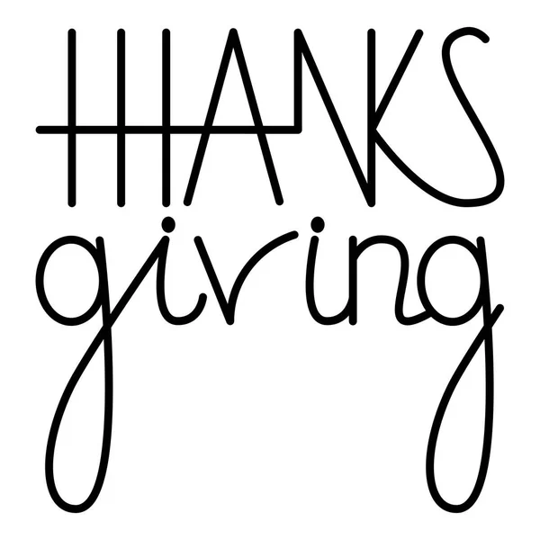 Dia de Ação de Graças Texto com letras desenhadas à mão — Vetor de Stock