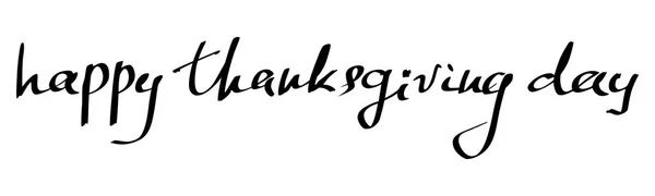 Happy Thanksgiving Day texte de lettrage dessiné à la main — Image vectorielle