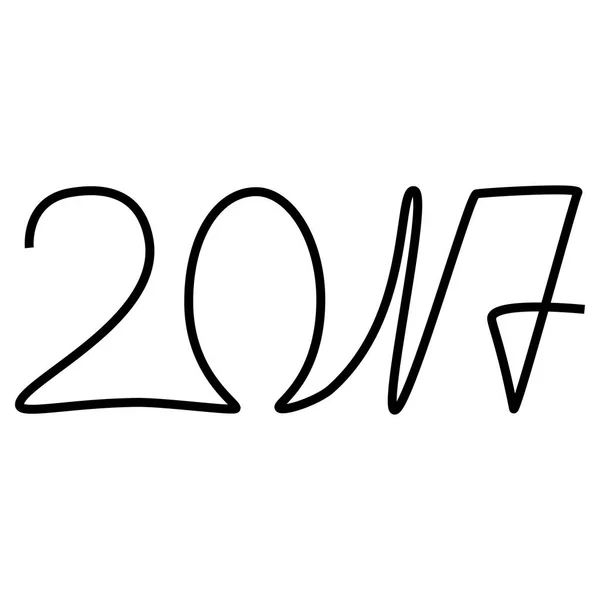 Felice anno nuovo 2017 Text Design — Vettoriale Stock