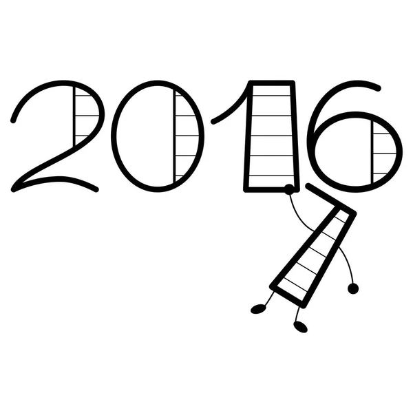 새 해 복 많이 받으세요 2016 그리고 2017 텍스트 디자인 — 스톡 벡터