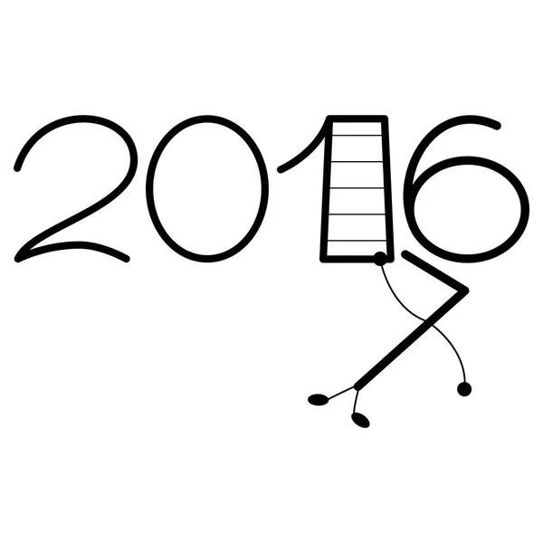 새 해 복 많이 받으세요 2016 그리고 2017 텍스트 디자인 — 스톡 벡터