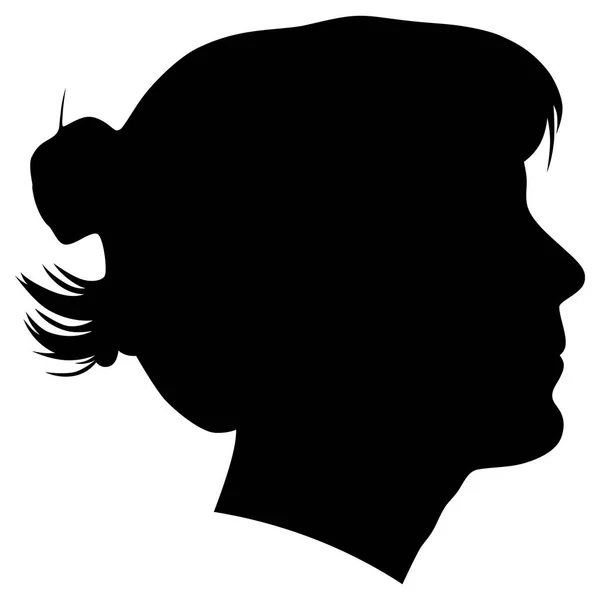 Silueta de una mujer de perfil — Vector de stock