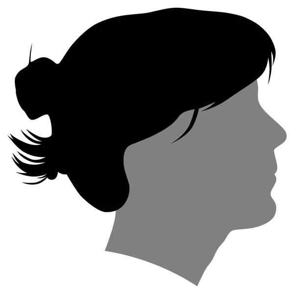 Silhouette di una donna di profilo — Vettoriale Stock