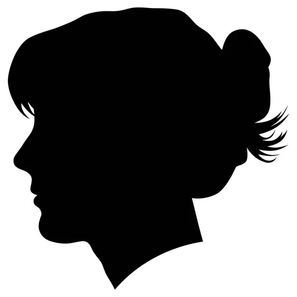 Silhouette d'une femme de profil — Image vectorielle