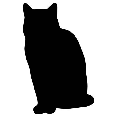 Siyah kedi silueti. Vektör illüstrasyonu.