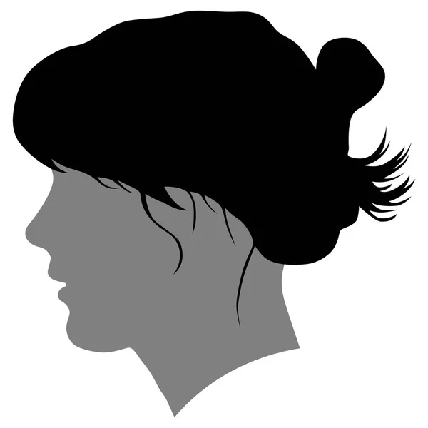 Silhouette d'une femme de profil — Image vectorielle