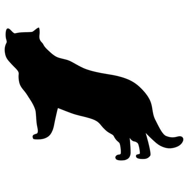 Zwart silhouet van kat. Vectorillustratie. — Stockvector