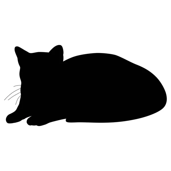 Silhueta preta de gato. Ilustração vetorial. — Vetor de Stock