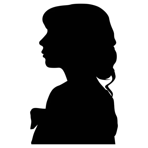 Silhouette d'une femme de profil — Image vectorielle