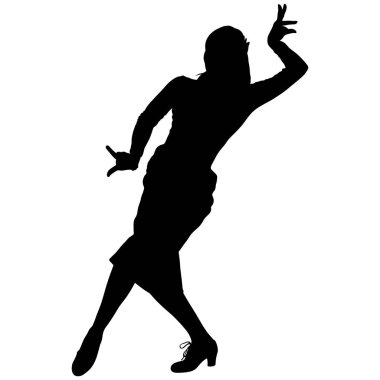 Siyah silueti bir kadın flamenko dansçısı