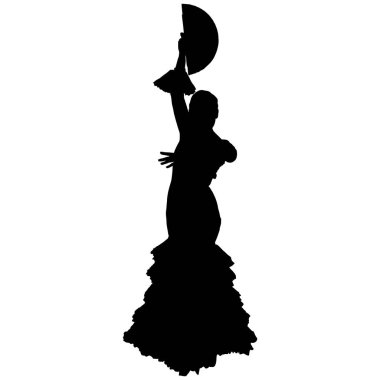 Flamenko dansçısı bir fan ile