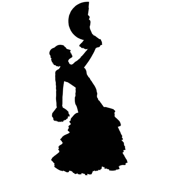 Danseuse de flamenco avec ventilateur — Image vectorielle