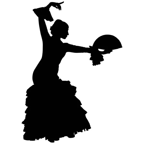Tancerka flamenco z wentylatorem — Wektor stockowy