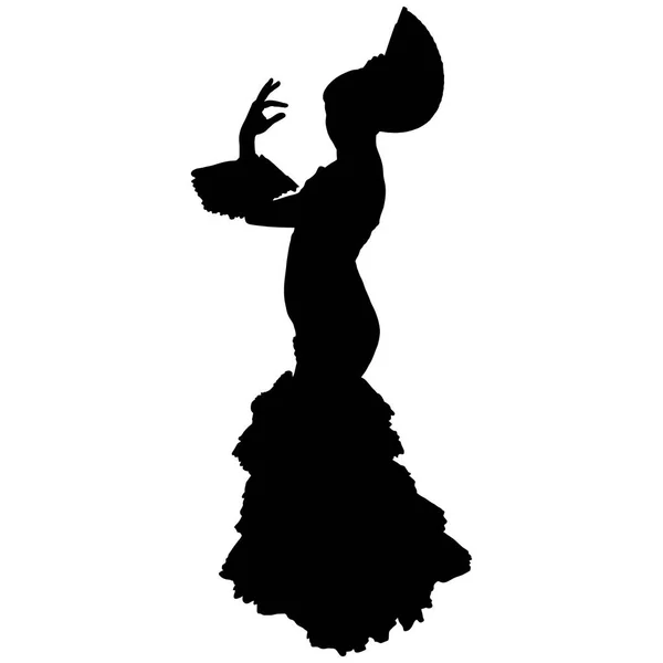 Flamencodanser met een fan — Stockvector