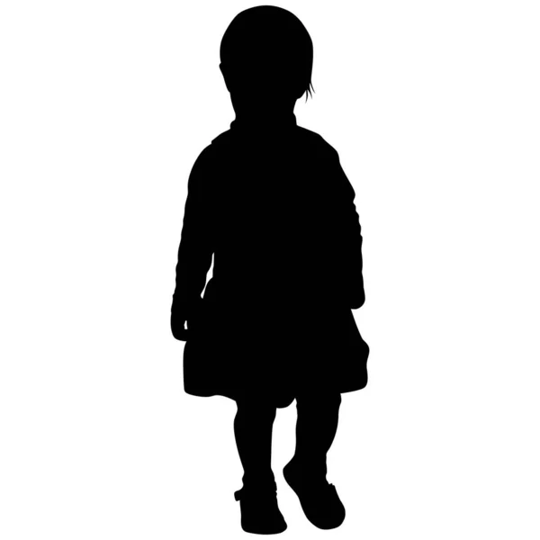 スカートとサンダルを着た少女のシルエット — ストックベクタ