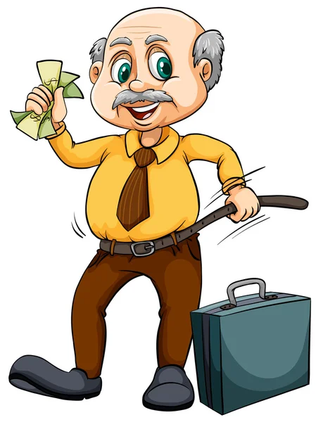 Vieil homme avec de l'argent — Image vectorielle