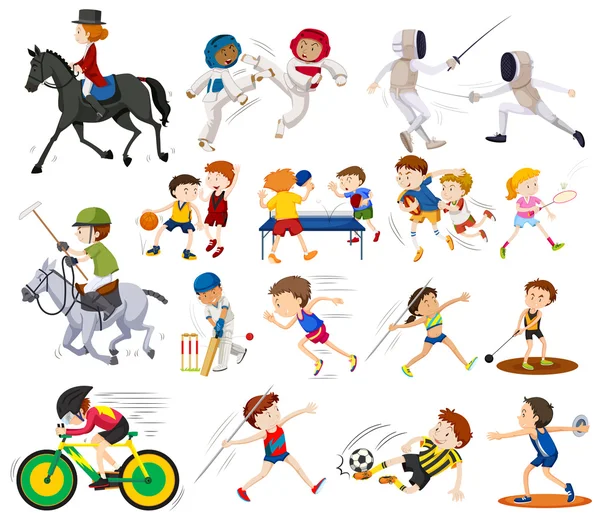 People doing different kinds of sports — Stock Vector