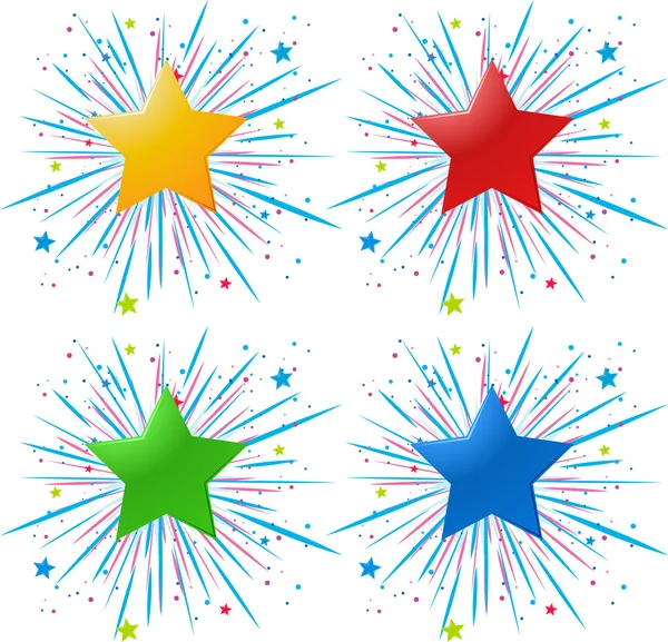 Icono de diseño con diferentes estrellas de color — Vector de stock