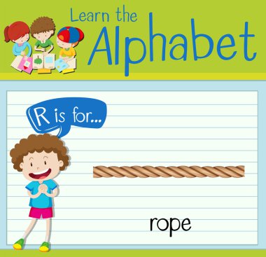 Flashcard harf R için ip olduğunu