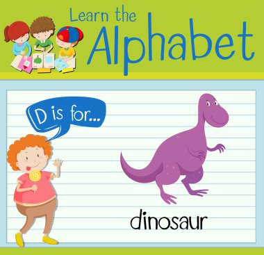 Flashcard D dinozor için harftir