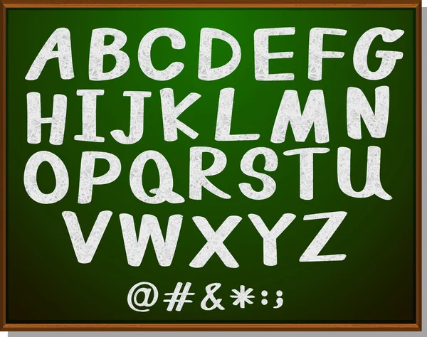 English alphabets on blackboard — Stock Vector